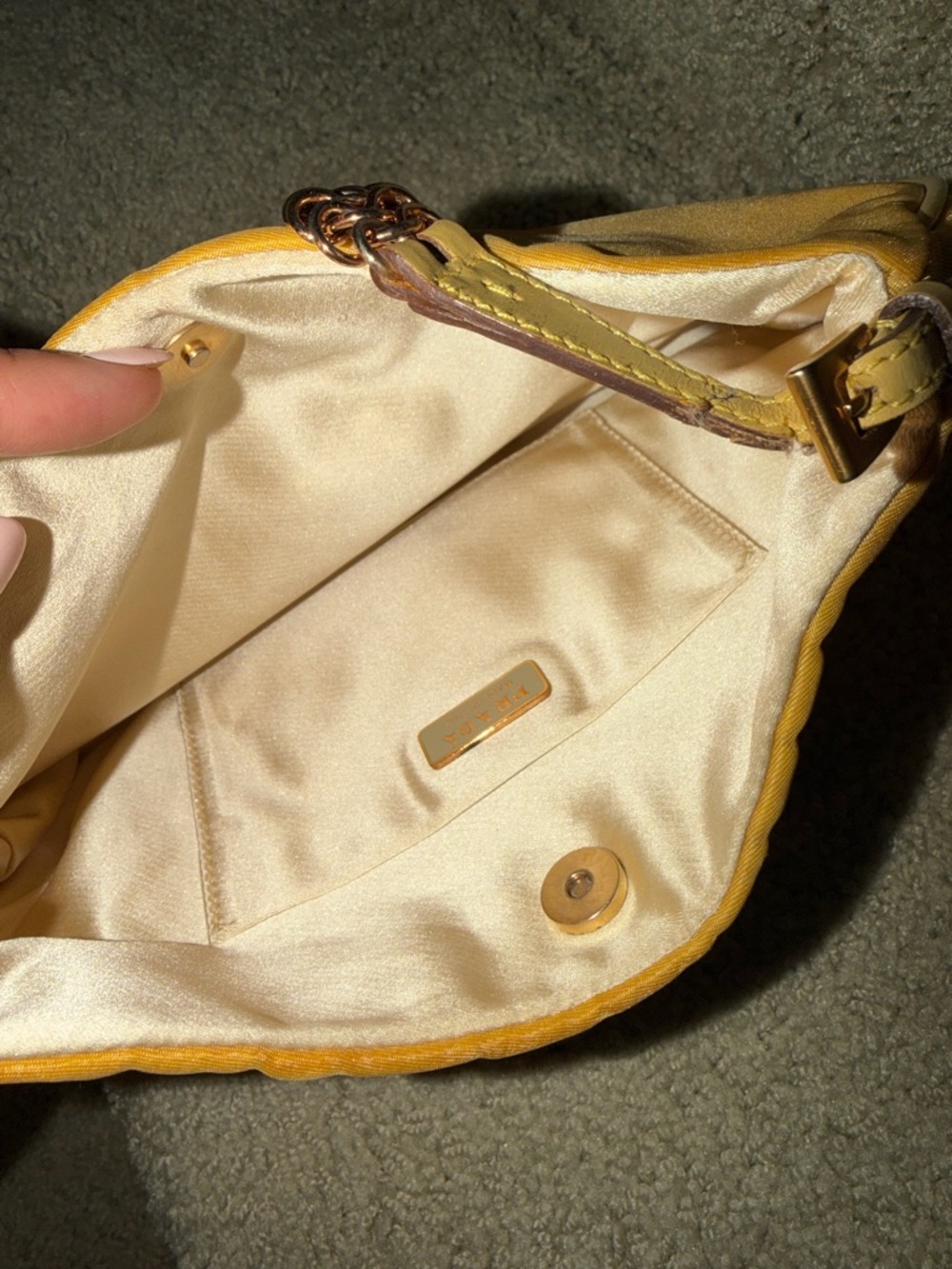 Prada Mustard Yellow Chain-Handle Shoulder Bag - Picture 6 of 12